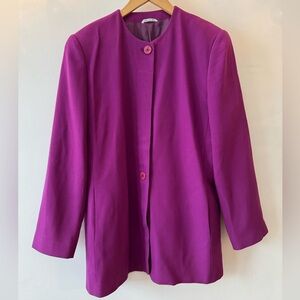 MISSONI Donna Vintage Wool Jacket purple fuchsia IT 46 | L oversized ITALY